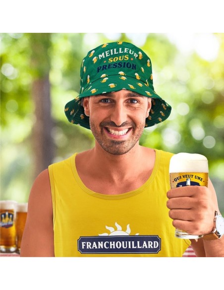 Chapeau bob vert humoristique Meilleur sous Pression pour apéro