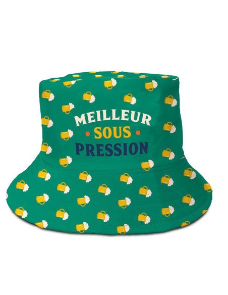 Chapeau bob vert humoristique Meilleur sous Pression pour apéro