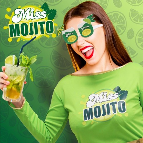 Lunettes Miss Mojito vertes pour les copines qui boivent l'apéro