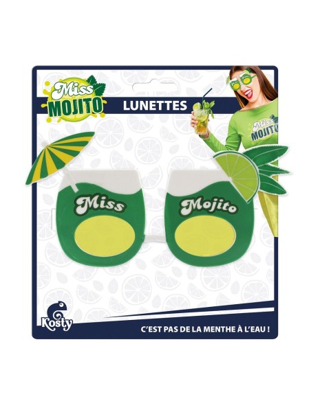 Lunettes Miss Mojito vertes pour les copines qui boivent l'apéro