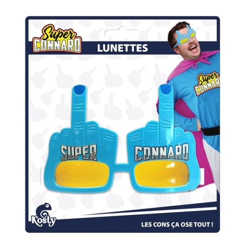 Lunettes Super Connard doigt d'honneur bleu à offrir à ses amis