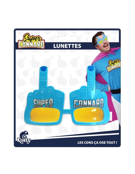 Lunettes Super Connard doigt d'honneur bleu à offrir à ses amis