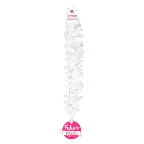 Collier de fleurs blanches Future Mariée pour EVJF entre copines