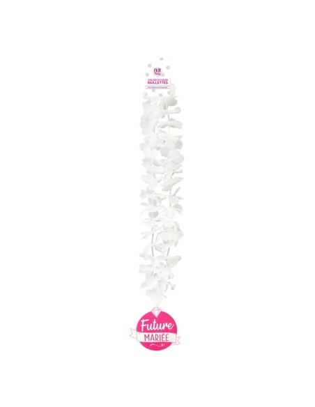 Collier de fleurs blanches Future Mariée pour EVJF entre copines