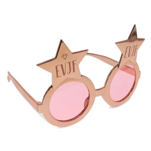 Paire de lunettes étoiles rose gold EVJF accessoires chez Festimania