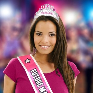 Diadème avec diamants rose et argent Future Mariée pour EVJF 2