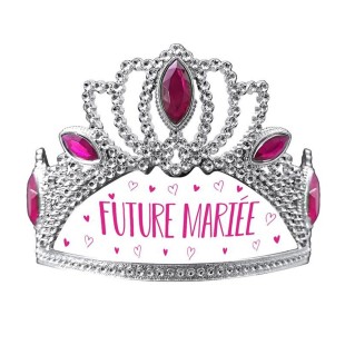 Diadème avec diamants rose et argent Future Mariée pour EVJF