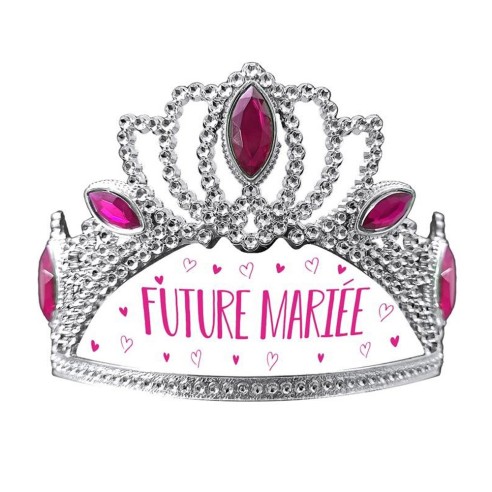 Diadème avec diamants rose et argent Future Mariée pour EVJF