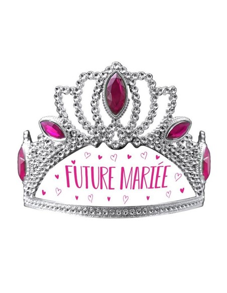 Diadème avec diamants rose et argent Future Mariée pour EVJF