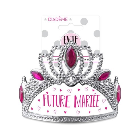 Diadème avec diamants rose et argent Future Mariée pour EVJF