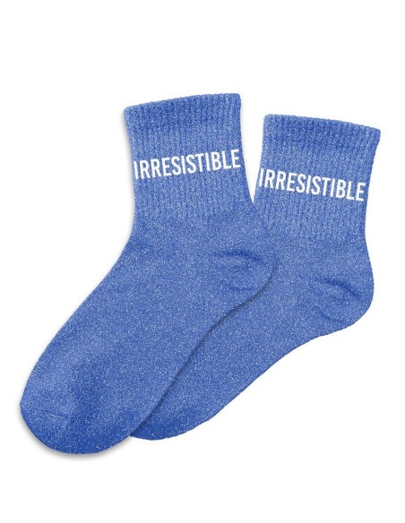 Chaussettes humoristiques paillettes bleu Irrésistible à offrir