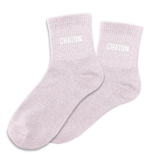 Chaussettes paillettes lilas Chaton pour un cadeau original