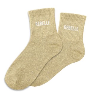 Chaussettes paillettes beige Rebelle à porter en toutes circonstances