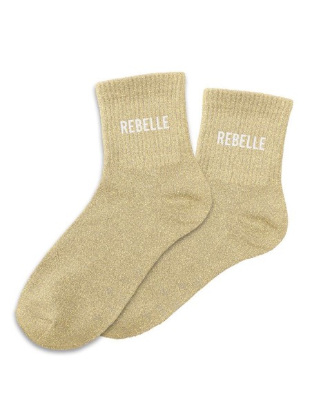 Chaussettes paillettes beige Rebelle à porter en toutes circonstances