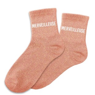 Chaussettes paillettes saumon Merveilleuse pour un cadeau original
