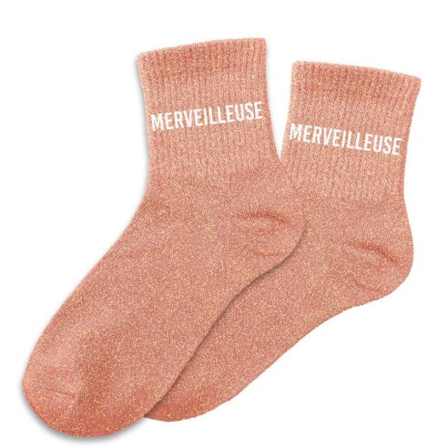Chaussettes paillettes saumon Merveilleuse pour un cadeau original