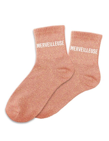Chaussettes paillettes saumon Merveilleuse pour un cadeau original