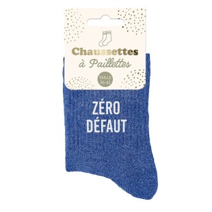 Chaussettes paillettes bleu Zéro Défaut à offrir en cadeau 2