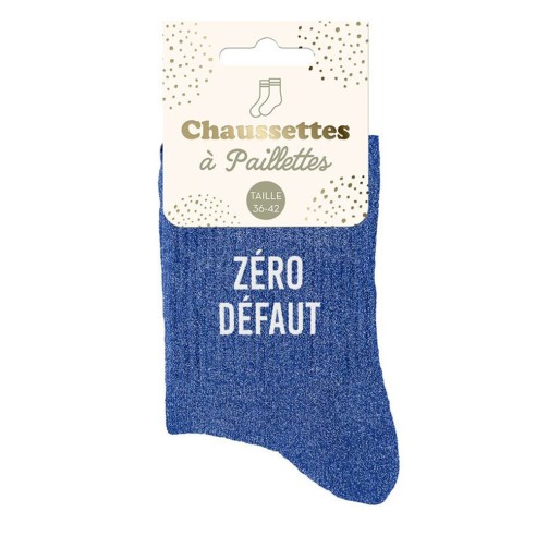 Chaussettes paillettes bleu Zéro Défaut à offrir en cadeau