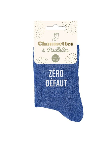 Chaussettes paillettes bleu Zéro Défaut à offrir en cadeau