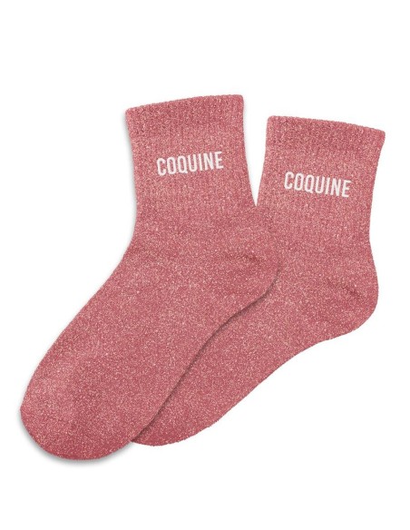 Chaussettes paillettes rose Coquine à offrir en cadeau original