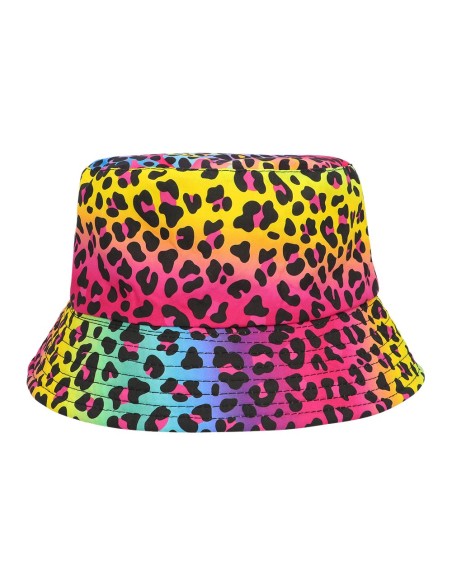 Bob léopard multicolore couleurs flashy pour festival et soirée