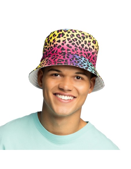 Bob léopard multicolore couleurs flashy pour festival et soirée