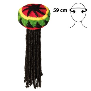 Bonnet Rasta avec dreadlocks pour déguisement adulte 2