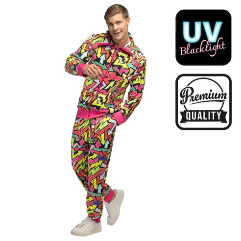 Survêtement street art homme UV néon pour se déguiser en festival