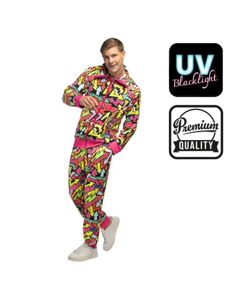 Survêtement street art homme UV néon pour se déguiser en festival
