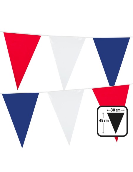 Guirlande fanions géants tricolore bleu blanc rouge France 10m
