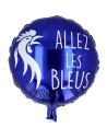 Ballon alu bleu Coq Français Allez les Bleus 45cm pour supporter