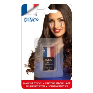 Stick maquillage bleu blanc rouge pour supporter l'équipe de France 2