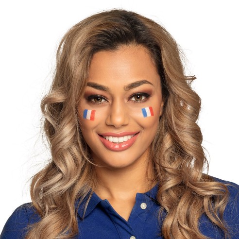 Stick maquillage bleu blanc rouge pour supporter l'équipe de France