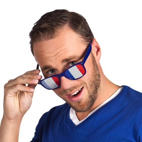 Lunettes tricolore bleu blanc rouge drapeau français pour supporter