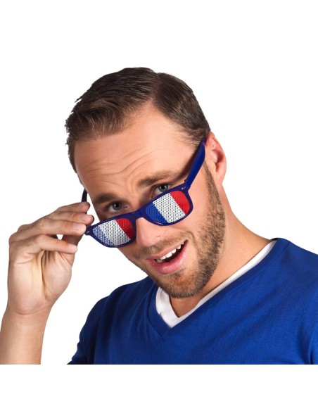 Lunettes tricolore bleu blanc rouge drapeau français pour supporter