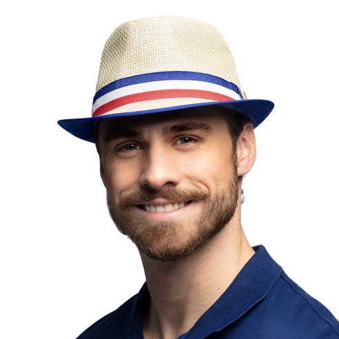 Chapeau supporter France avec liseré bleu blanc rouge pour supporter