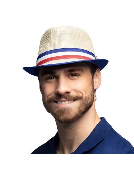 Chapeau supporter France avec liseré bleu blanc rouge pour supporter