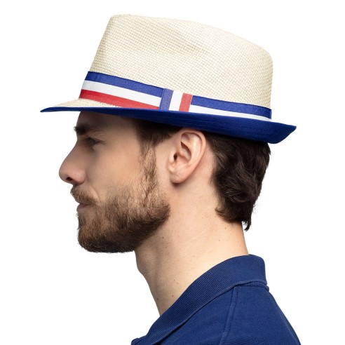 Chapeau supporter France avec liseré bleu blanc rouge pour supporter