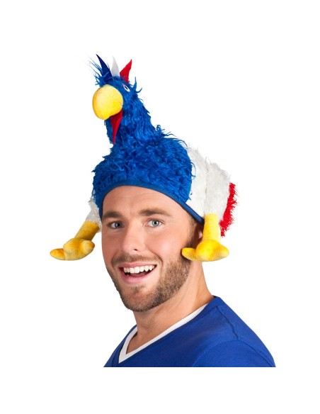 Chapeau coq français bleu blanc rouge pour supporter de football