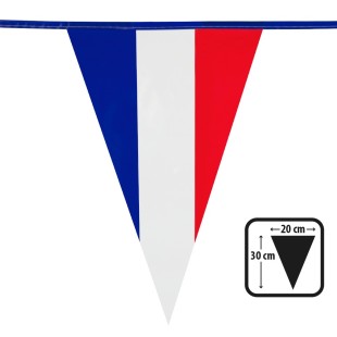Guirlande fanions drapeau France 10m pour déco de salle et extérieur
