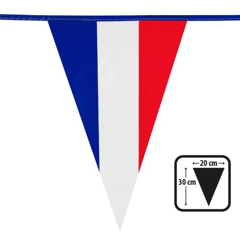 Guirlande fanions drapeau France 10m pour déco de salle et extérieur