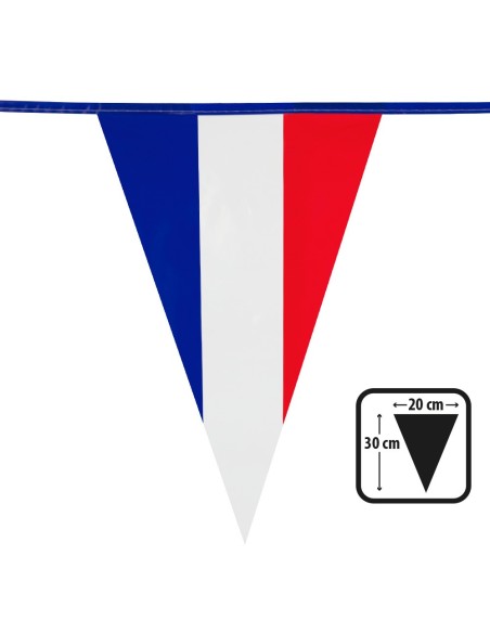 Guirlande fanions drapeau France 10m pour déco de salle et extérieur