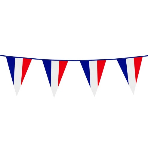 Guirlande fanions drapeau France 10m pour déco de salle et extérieur