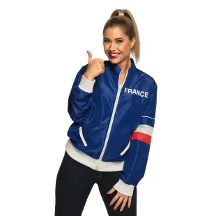 Veste survêtement bleue France femme
