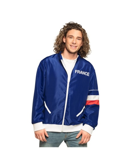 Veste survêtement bleue pour homme équipe de France pour supporter