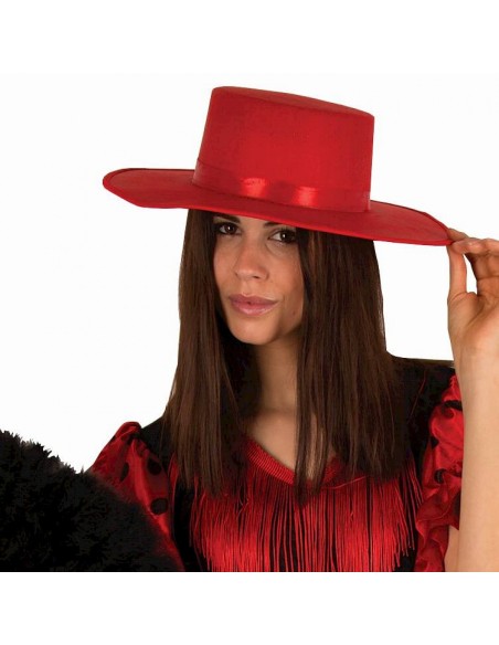 Chapeau Espagnol feutre rouge