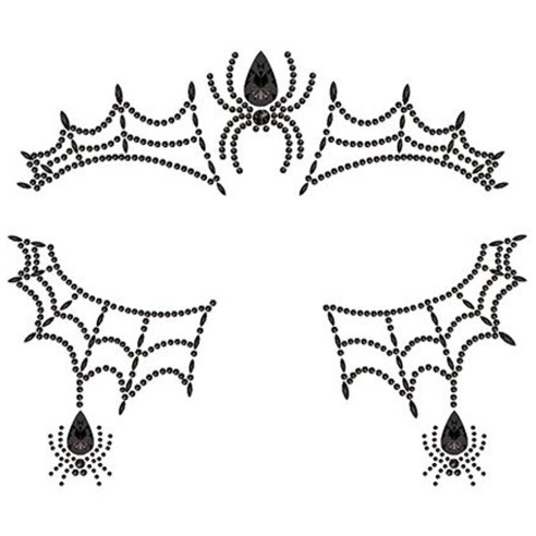 Strass brillant maquillage visage toile d'araignée Halloween