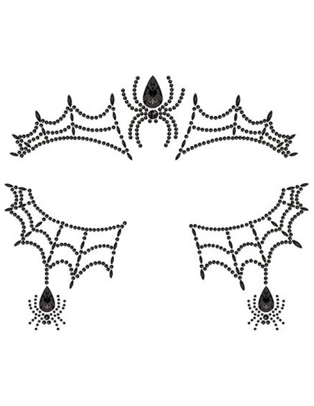 Strass brillant maquillage visage toile d'araignée Halloween