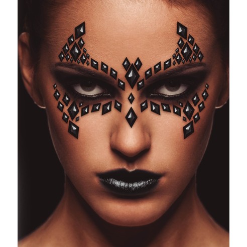 Strass maquillage visage chauve-souris